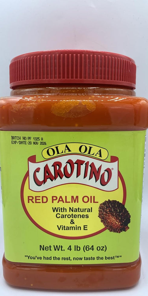 OLA OLA CAROTINO Red Palm Oil With Natural Carotenes 4lbs/64oz