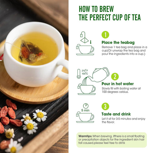 12Pcs Tea-10 5g/Bag,Kidney& MQUPIN Dandelion Wolfberry Herbal Ingredients Blend, Liver Health Tea,Goji Berry