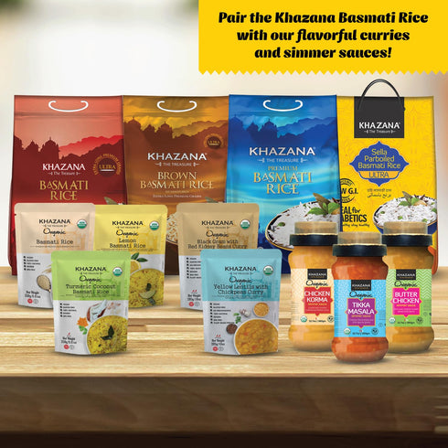 10 lb Authentic Ultra Long Sella Parboiled Basmati Rice by Khazana in Bag - Aromatic and Flavorful Indian Grain