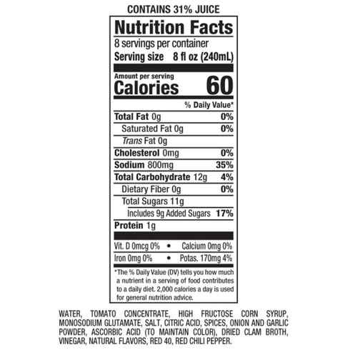 64 oz 2 Pack, Clamato Original Tomato Cocktail, fl bottle Flavored With Tomato Juice & Spices, Perfect Mixer for the