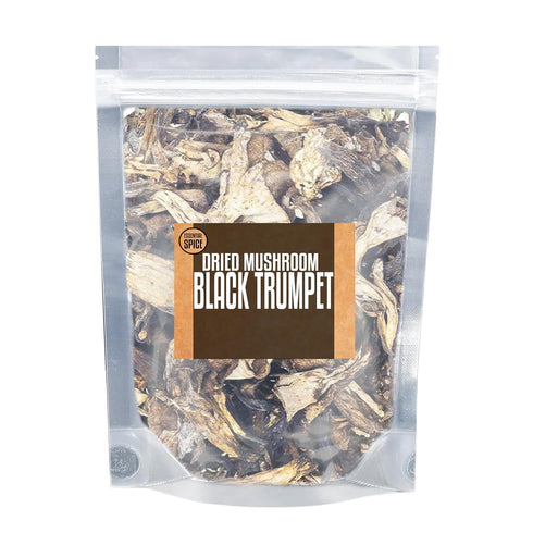 Essential Spice Dried Black Trumpet Mushrooms Whole, Deep Smoky Umami Flavor Gourmet