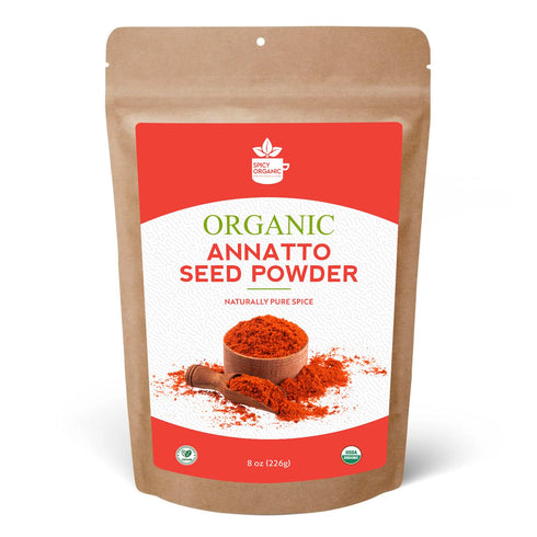 SPICY ORGANIC Annatto Powder, 16 oz, Certified USDA Organic, Ground Achiote Seed Spice
