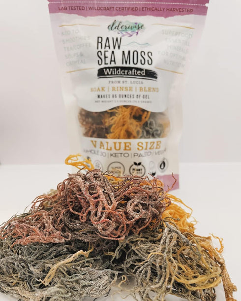 Sea Moss | Wildcrafted | 2.5 oz - Makes 64 oz of Gel, Raw + Non GMO, Sundried, Mineral Rich from Saint Lucia