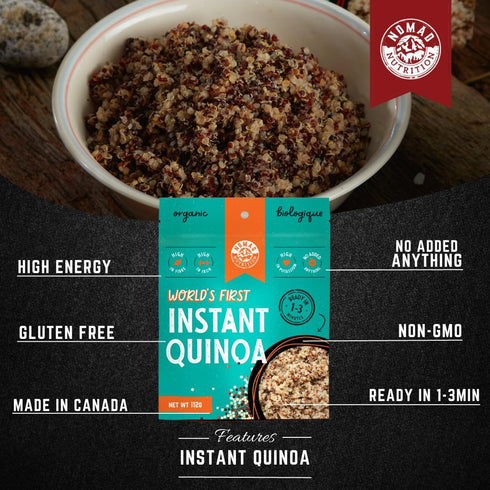 1-3 112g (Pack 2) Nomad Nutrition INSTANT Quinoa | High Fibre, Iron & Potassium | Organic, No Added Anything | High