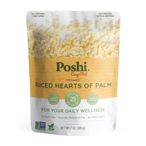 POSHI Riced Heart Of Palm | All Natural, Fully Cooked, Ready to