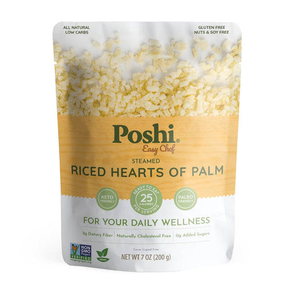 POSHI Riced Heart Of Palm | All Natural, Fully Cooked, Ready to