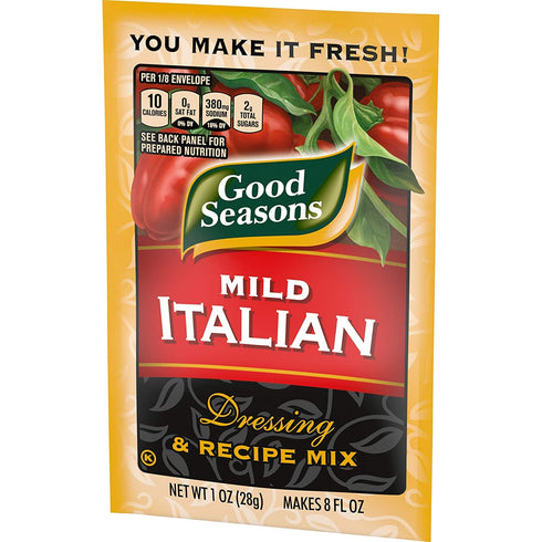 Good Seasons Mild Italian Dressing & Recipe Seasoning Mix, 1 oz Packets, Pack of 4