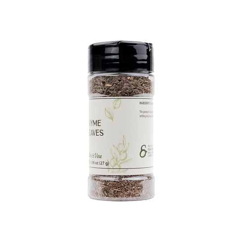 (0.96 Olive & Vine Thyme Leaves, Earthy & Aromatic, Seasoning for Roasted Meats, Soups, and Mediterranean Dishes, Rich