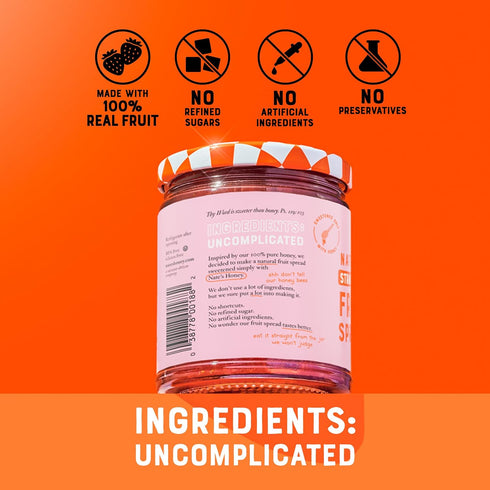 100% 10 oz Nate's Honey Fruit Spread, All-Natural Strawberry - Made with Real Strawberries & No Refined Sugar