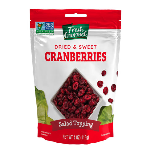 Fresh Gourmet Dried & Sweet Cranberries | 4 Ounce, Pack of 9