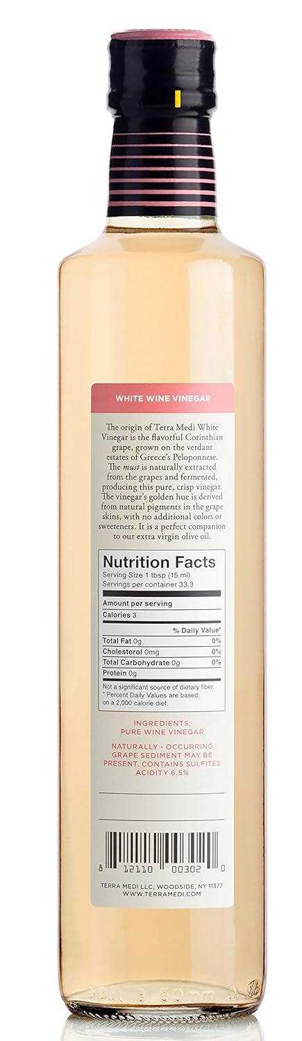 17 Terra Medi Greek White Wine Vinegar, Ounce