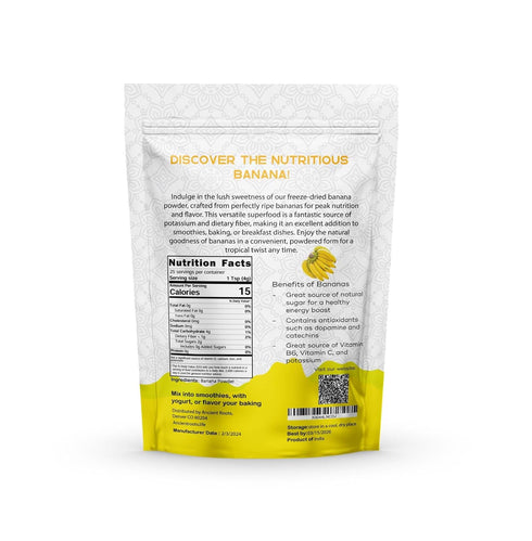 3.5 (25 Ancient Roots Banana Powder - Freeze-dried, All-natural, No Sugar Added, Smoothie Mix, Support Digestive Health