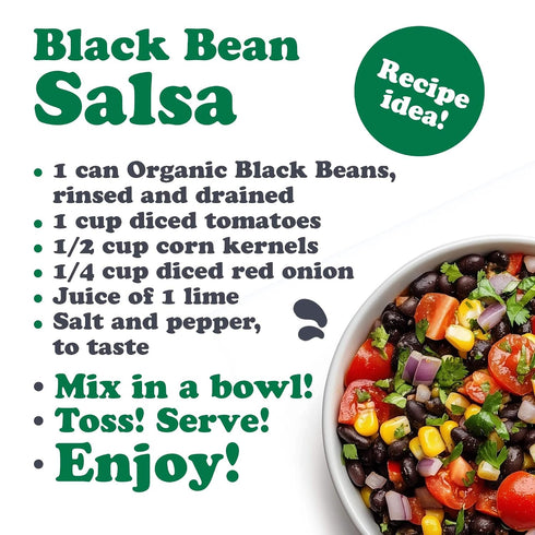 14 oz (Pack 4) Food to Live Organic Canned Black Beans, of - Unsalted Non-GMO Frijoles Negro. Perfect for Salads