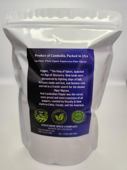Organic Kampot Pepper Rare Cambodian Black Peppercorns, 4 Ounce