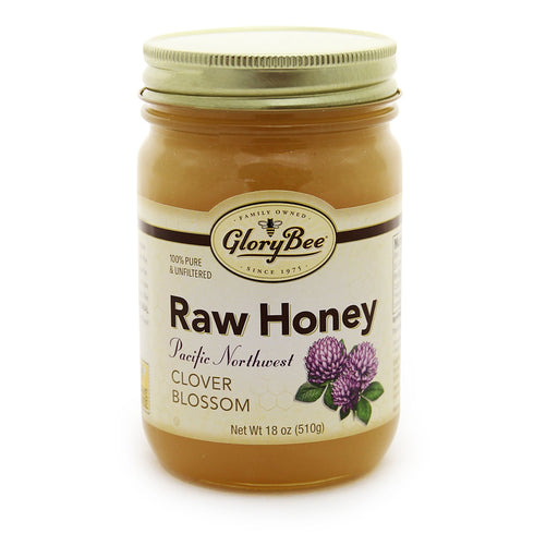 GloryBee Clover Blossom Raw Pacific Northwest Honey, 18 Ounce