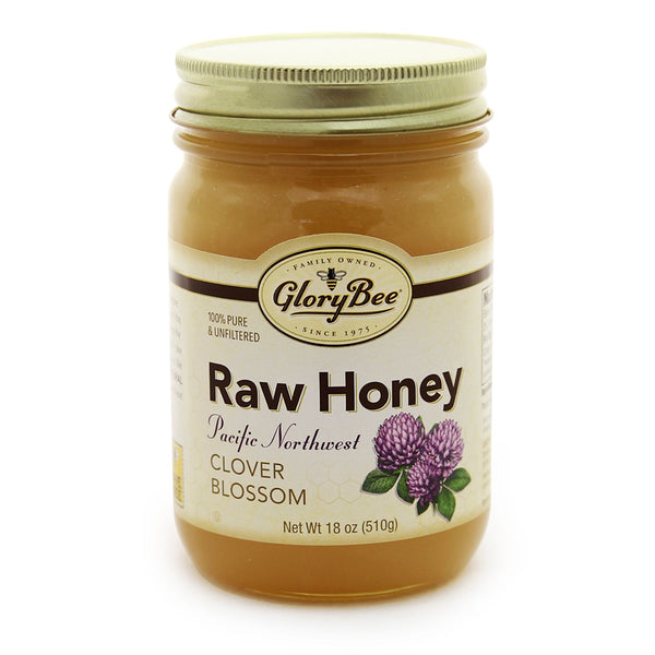 GloryBee Clover Blossom Raw Pacific Northwest Honey, 18 Ounce