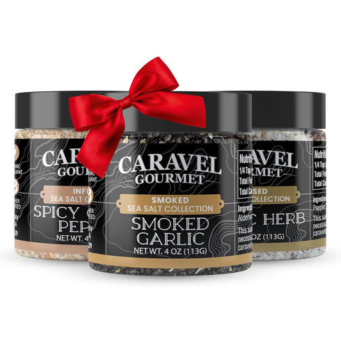 Garlic Sea Salt Gift Bundle - 3-Pack Herb, Pepper, & Smoked Garlic