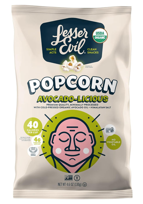 LesserEvil Avocado-licious Organic Popcorn, Amazon Exclusive, Premium Quality, Minimally Processed, No Vegetable