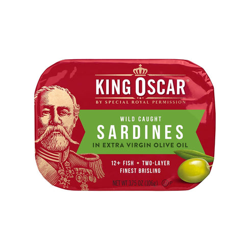 3.75 (Pack 4) King Oscar Wild Caught Sardines in Extra Virgin Olive Oil Ounce