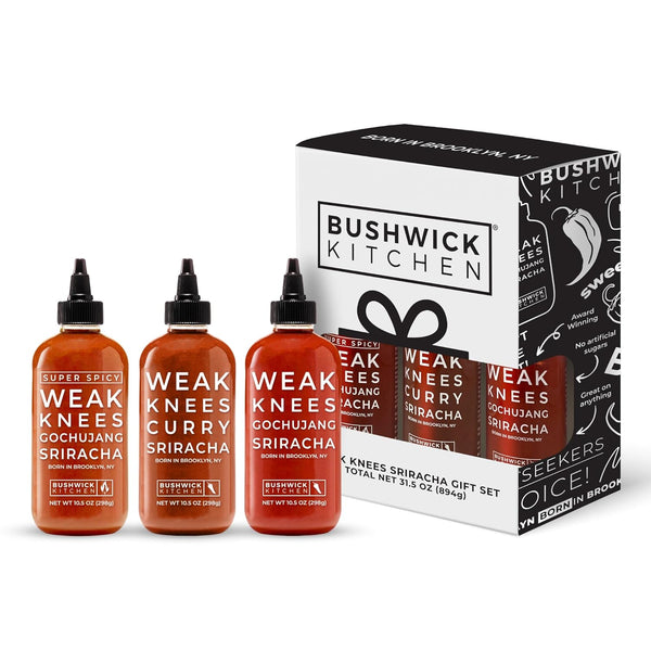 Bushwick Kitchen Sriracha Sampler Gift Box, Set Includes Gochujang Sriracha, Super Spicy