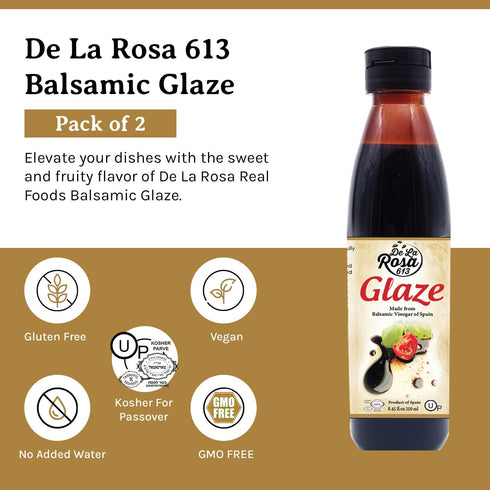 8.45 Oz (Pack 1) De La Rosa Balsamic Glaze, Vegan, KOSHER FOR PASSOVER, Non-GMO & Gluten Free, Great for Salad
