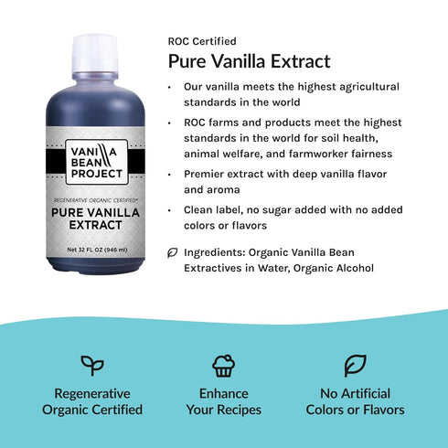 4 Vanilla Bean Project | ROC Regenerative Organic Certified | Vanilla Extract For Baking and Cooking | Ounces