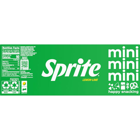 7.5 oz, 10 Pack,Cans Sprite Lemon Lime Soda Soft Drinks, fl