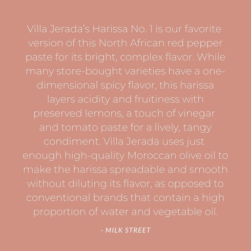 6 oz, 1 Villa Jerada, Harissa, Fiery Moroccan Hot Sauce with Preserved Lemon, The Perfect Amount of Savory, Tang