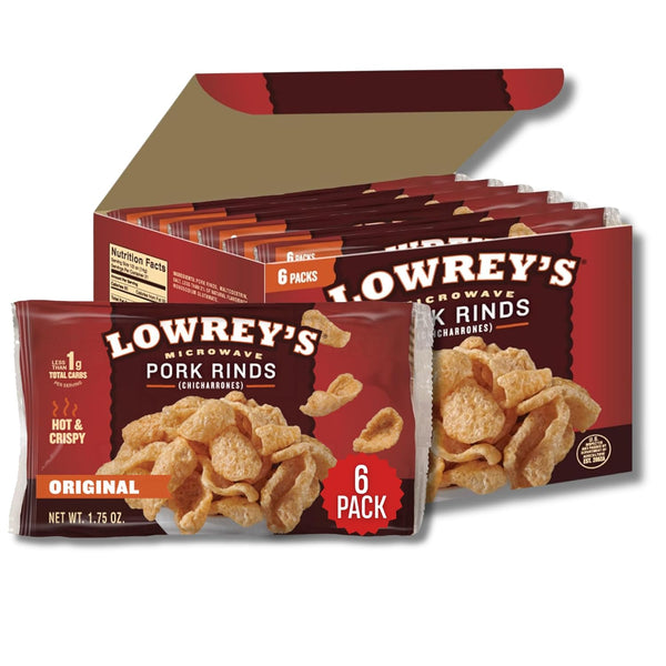 Lowrey's Bacon Curls Microwave Pork Rinds (Chicharrones), Original, 1.75 Ounce (Pack of