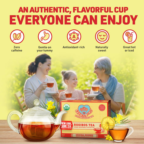 100 Count Rooibos Rocks Herbal Tea Bags - Naturally Sweet Red Rooibos Tea Organic for Children & Pregnant Women - Low