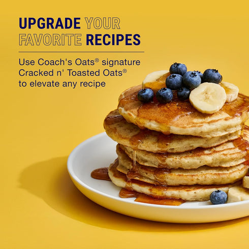 3 lbs (48 oz) 3 5 Coach's Oats Whole Grain Oatmeal | Cracked n Toasted Oats | Quick-Cooking, Steel Cut Texture |