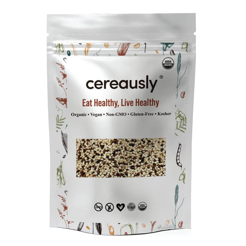 Cereausly Organic Tri-Color Quinoa Premium Royal Quinoa from Bolivia Kosher and Non-GMO Quinoa