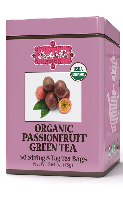 Brew La La Organic Green Tea - Passionfruit Flavor - 50 Tea
