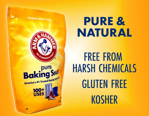 Arm & Hammer 3lb Baking Soda, Powder Bag, Pure Baking Soda for Baking, Cooking, Cleaning - Grocery