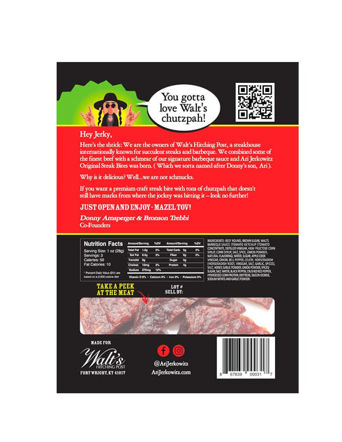 3.25 (3.25 (Pack 1)) Ari Jerkowitz Beef Jerky Original Steak Bites | by Walt's Hitching Post | Keto Friendly Tender