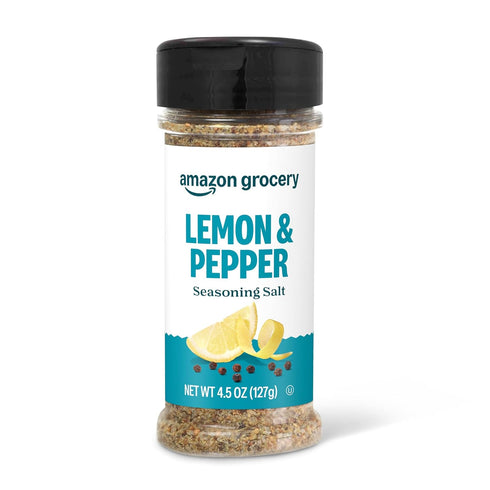 Amazon Grocery, Lemon & Pepper Seasoning Salt, 4.5 Oz