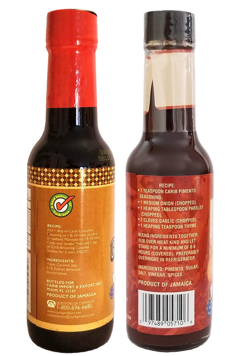 Carib Jamaican Browning Caramel and Pimento Seasoning, 5 Ounce Combo (Pack of 2)