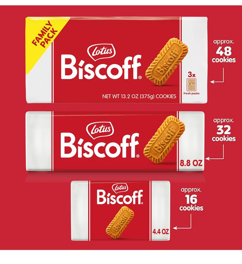 8.8 (Pack 10) Lotus Biscoff, Caramelized Biscuit Cookies, non GMO + Vegan - Ounce