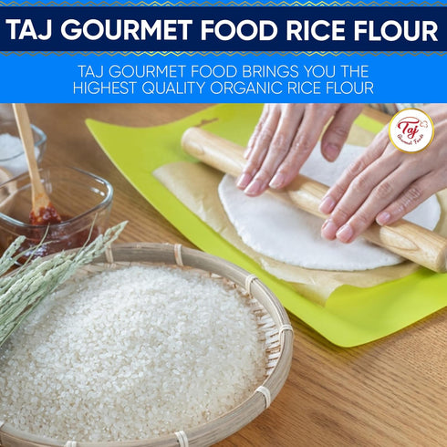 TAJ Gourmet Foods 4lbs TAJ White Rice Flour, (Perfect Appams, noodles, pancakes, etc.)