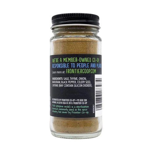 1.34 Frontier Co-op Salt-free Poultry Seasoning, Ounce Bottle, Blend of Sage, Thyme & Onion, Perfect for Poultry