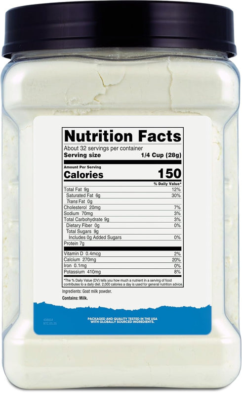 2 LB Nutricost Goat Milk Powder Unflavored - Gluten-Free, Non-GMO