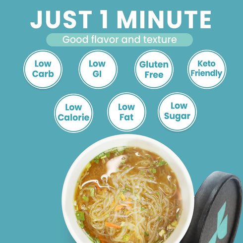 6 Packs Hethstia Konjac Noodles Instant Miso Soup Cup Shirataki Pasta Angel Hair with Low Carb Miso Broth, Ready to Eat