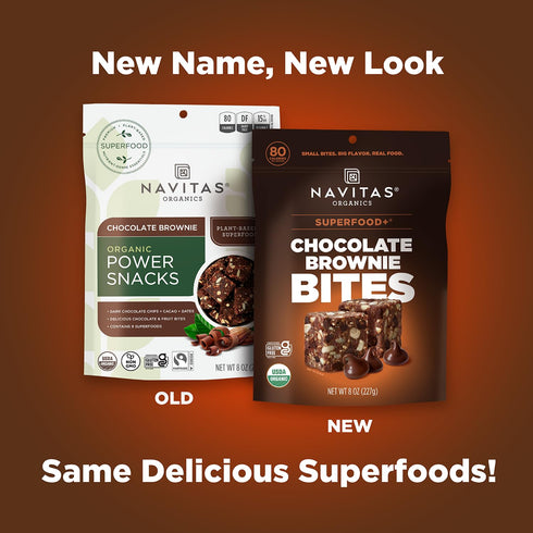 (8oz. 11 Navitas Organics Chocolate Brownie Superfood+ BITES Power Snacks All Natural Plant Based Clean Energy