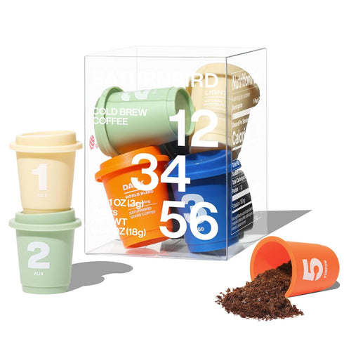 Saturnbird Super Instant Coffee Pods, Specialty Cold Brew Freeze-dried Coffee, No.1-6 Light/Medium/Dark