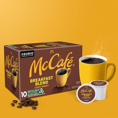 60 Count (6 Packs 10) McCafe Breakfast Blend, Single Serve Coffee Keurig K-Cup Pods, Light Roast