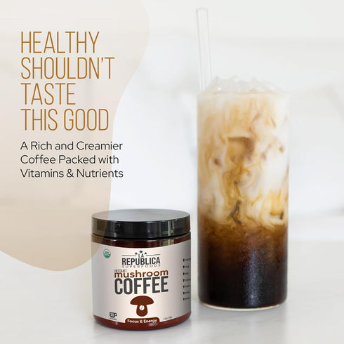 (30 La Republica Organic Mushroom Coffee Servings) Made with Full-Fruiting Bodies, Arabica Shade-Grown with Lion's