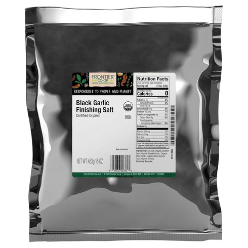 Frontier Co-op Organic Black Garlic Finishing Salt, 1lb Bulk Bag - Gourmet