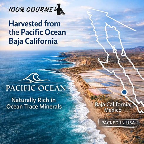100% (6 oz) Gourmet Baja California Sea Salt Grinder Pacific Ocean Mineral Salt Natural & Unrefined Coarse Sea Salt