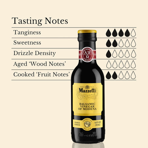 8.45 Oz, Mazzetti Balsamic Vinegar of Modena PGI, Fl Versatile, Light & Zesty, Perfect for Salad Dressings