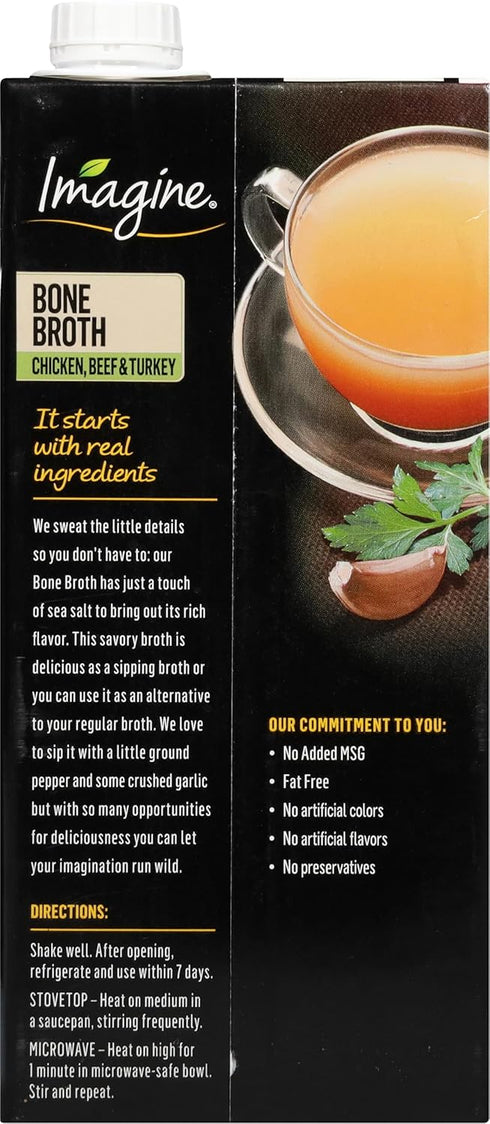 32 oz Imagine Chicken, Beef & Turkey Bone Broth